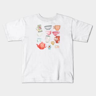 TEA AND COFFEE CUPS,MUGS,TEAPOT Kids T-Shirt